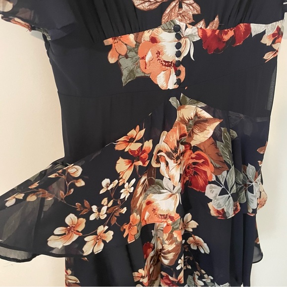 Lulus Dance under the stars in the Midnight Mood Navy Blue Floral Maxi Size M - Picture 9 of 11